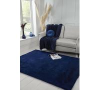 The Linen Consultancy Tlc 5 Star Hotel Concept Luxury Faux Fur Navy Rug Navy 80cm x 150cm