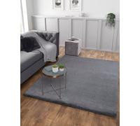 The Linen Consultancy TLC 5 Star Hotel Concept Tipped Luxury Faux Fur Grey Rug | Size: 133 cm diameter The Linen Consultancy Grey 133 cm diameter
