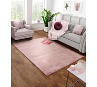 The Linen Consultancy Tlc 5 Star Hotel Concept Tipped Luxury Faux Fur Pink Rug Pink 133cm diameter
