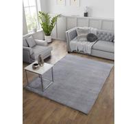 The Linen Consultancy Tlc 5 Star Hotel Concept Tipped Luxury Faux Fur Silver Rug Silver 60cm x 100cm