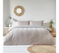 The Linen Yard Chevron Geometric Loop Weave Cotton Duvet Cover Set