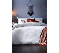 The Linen Yard Ghost Tufted 100% Cotton Duvet Cover and Pillowcase Set White