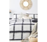 Yard Mohair Check Single Natural and Black Duvet Cover Set - Multi - Yard Living - Wilko