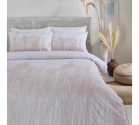 The Linen Yard Pampas Double Duvet Cover Set Cotton Polyester Blush, Pink