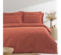 The Linen Yard Red Clay Waffle 180 Thread Count 100% Cotton Duvet Set Orange