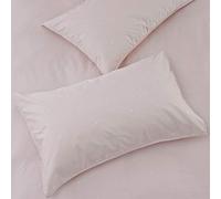 The Linen Yard Strand Pillowcase Set, Blush/White, 50 x 75 cm