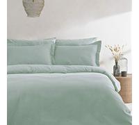 The Linen Yard Waffle Duvet Cover Set, Seafoam, Single