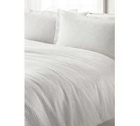 The Linen Yard White Waffle 180 Thread Count 100% Cotton Duvet Set White