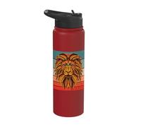 The Lion Abstract Lion Impression Colorful Watercolour Face Stainless Steel Insulated Water Bottle