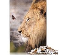 The Lion And Butterfly Jigsaw Puzzles Puzzles for Adults Kids. 1000 Piece Whimsical Challenge Toy Educational Game Home Decoration for Adults& Kids Age 14 Years Up 1000pcs (75x50cm)
