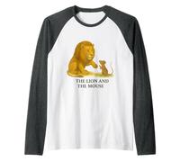 The Lion and The Mouse Classic Aesop’s Fable Raglan Baseball Tee