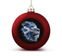 The Lion And The Scottish Flag Christmas Baubles Hanging 2PCS