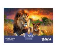 The Lion at Dusk Jigsaw Puzzles for Adults Kids Interesting Puzzles 1000 Jigsaws Brain Challenge Home Decoration Gifts 70x50cm/1000pcs