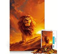 The Lion Beautiful Twiligh Jigsaw Puzzles for Adults1000 Pieces Boost Memory Soothing Fun Premium Cut Thoughtful Gift (50x75cm)