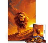 The Lion Beautiful Twiligh Jigsaws 1000 Pieces for Adults Brain Challenge Toy Peaceful Time Clear Cut Art Collectible (38x52cm)