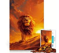 The Lion Beautiful Twiligh Jigsaws 1000 Pieces for Adults Brain Challenge Toy Peaceful Time Clear Cut Art Collectible (38x52cm)