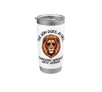The Lion Does in Fact Concern Himself with Latinas Funny Stainless Steel Insulated Tumbler