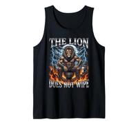 The Lion Does Not Wipe Funny Alpha Muscular Meme Tank Top