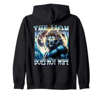 THE LION DOES NOT WIPE Meme Funny Cringe Unhinged Bootleg Zip Hoodie