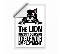 The Lion Doesn't Care Minimalist Unframed Wall Art Print A3 (42×29.7cm), Wall Decor for Living Room, Bedroom, Office & Home, Art Gift