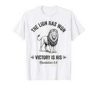 The Lion Has Won Victory is His Christian Faith Bible Verse T-Shirt
