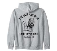 The Lion Has Won Victory Is His Christian Faith Bible Verse Zip Hoodie