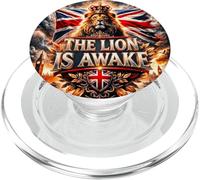THE LION IS AWAKE - Restore Britain and British Royal Lion PopSockets PopGrip for MagSafe