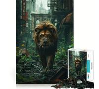 The Lion Jigsaw Puzzles for Adults 1000 Pieces Brain Challenge Toy Quiet Fun Precise Cut Wall Art Decor (38x52cm)