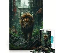 The Lion Jigsaw Puzzles for Teenagers 1000 Piece Raise Memory Leisure Time Clean Edge Lovely Present (50x75cm)