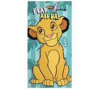 The Lion King Disney Beach Towel - Simba - 70 x 140 cm - 100% Polyester - Lightweight & Quick Dry - "Play All Day" - Perfect for Beach, Pool & Travel - Kids