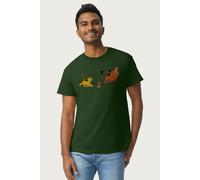 The Lion King Men's Trio Timon Pumbaa & Simba Disney T-Shirt in Bottle Green | Size: Large The Lion King Bottle Green L