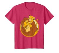 The Lion King Mufasa And Simba T-Shirt, Youth, Red Heather, Medium