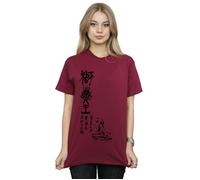 The Lion King Pride Rock Calligraphy Cotton Boyfriend T-Shirt Disney Burgundy XL