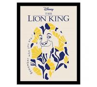 The Lion King Remember Who You Are Mufasa Framed Poster (40cm x 30cm) (Yellow/Blue/White)