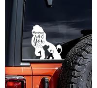 The Lion King Sticker "Remember Who You Are" - Official Design with Simba & Mufasa Silhouette - High-Quality Vinyl Sticker for Car, Laptop & More - Black/White (15 x 17 cm, Set of 2)