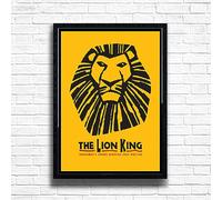 The Lion King1 Poster Print, Musical Print, A4 A3 West End Broadway Theatre Show, Wall Art Deco Special Canvas West End Print, London theatre art frame options (A3 Framed (Black))