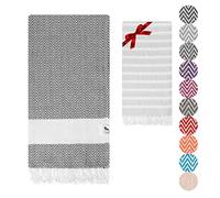 The Lion Textile Beach towel, Bath Towel - Soft, Lightweight, and Quick-Drying Turkish Beach Towels and Hand Towel Set. Perfect Beach Towels for Adults for Bathroom, Beach, Pool, SPA, Gym, and Yoga 94x180cm+40x100cm., Herringbone - Grey