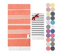 The Lion Textile Turkish Cotton Bath Towel Set 90x180 cm - Lightweight, Quick Dry, Soft Peshtemal Hammam Towel for Beach, Spa, Gym & Travel (Orange)