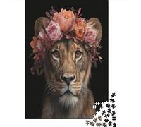 The Lioness Wears A Large Flower Crown1000 Piece Impossible for Adults Games Gifts Kids Challenge Jigsaw