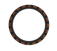 The Lion's Gaze Car Elastic Steering Wheel Cover Printed Steering Wheel Cover Suitable for Most Models Size 15 inches