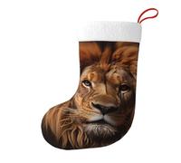 The Lion's Gaze Christmas Stocking Decoration - Personalized Fireplace Hanging Ornament Socks for Xmas Tree,Stairs
