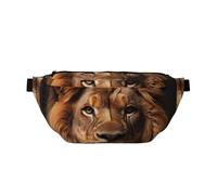 The Lion's Gaze Crossbody Waist Bag with Multiple Pockets, Easy To carry, Suitable for Sports, Travel and Daily Use.