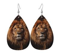 The Lion's Gaze Leather earrings, European and American style earrings for young women, birthday gifts/Valentine's Day gifts