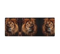 The Lion's Gaze Mouse Pad 11.8x31.5 in. Non-Slip Base for RGB Keyboard, Mouse and Laptop, Suitable for Gaming and Office.