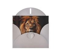 The Lion's Gaze Print Blank Cards, DIY Greeting Thank You Cards, Invitations Gray