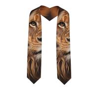 The Lion's Gaze Print Graduation Stole - Satin Honor Sash, for Graduation Ceremony as Gifts for Boys and Girls, Sharp Corner, One size