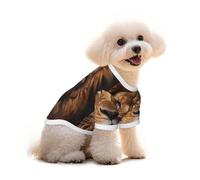 The Lion's Gaze Print Pure Cotton Pet T-Shirt, Dogs & Cats Comfy Tee Vest, for Small Medium Summer Winter Clothes