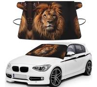 The Lion's Gaze Print Universal Car Windshield Snow Cover, Front Window Protection Cover for SUVs, Trucks & Autos