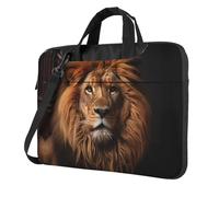 The Lion's Gaze Printed Laptop Crossbody Bag Crossbody Briefcase Easy To Use When Traveling For Business, Black, 13 inch