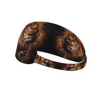 The Lion's Gaze Prints Elastic Sports Headband Breathable and Sweat-Wicking Suitable for Yoga Running and Fitness